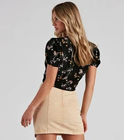 Sunday Strolls Floral Tie Front Top