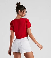 Total Keep Crepe Tie-Front Top