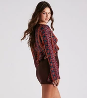 Boho Beauty Tie-Front Crop Top