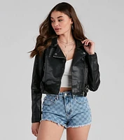 Edgy Chic Belted Moto Jacket