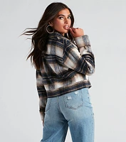 Keep It On Check Plaid Crop Jacket