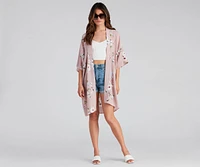 Blissful Blooms Crepe Floral Kimono