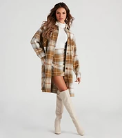 Best Match Plaid Longline Shacket