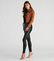 Stylishly Cinched Belted Moto Jacket