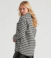 Elevated Chic Houndstooth Woven Shacket