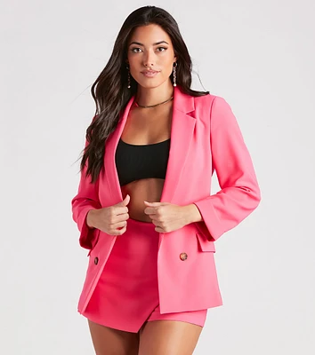 Business-Chic Double-Breasted Blazer
