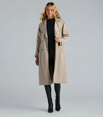 Get A Clue Double Breasted Trench Coat