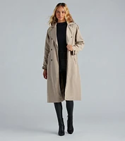 Get A Clue Double Breasted Trench Coat