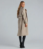 Get A Clue Double Breasted Trench Coat