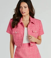 Fabulous By The Second Short Sleeve Tweed Jacket