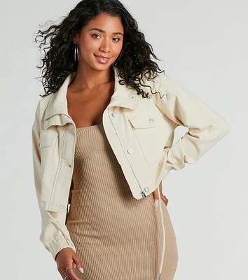 Cool Effect Utility Woven Crop Jacket