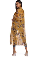 Floral Beauty Chiffon Trench