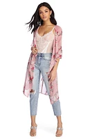 Flowy Floral Chiffon Duster