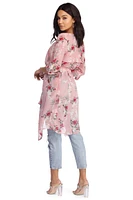 Flowy Floral Chiffon Duster