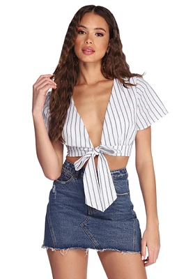 Flutter Sleeve Tie Front Blouse