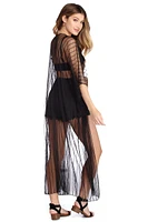 Mesh Illusion Kimono Duster