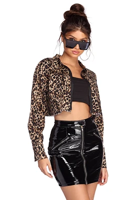 Wild One Leopard Cropped Jacket