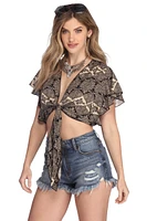 Boho Vibes Tie Front Top