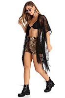 Fun Fringe Lace Kimono Cover Up