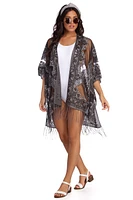 Bohemian Burnout Fringe Kimono