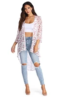 Floral Burst High Low Kimono