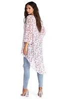 Floral Burst High Low Kimono