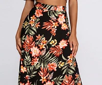 Hot Tropics Side Slit Skirt