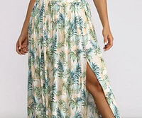 Tropical Babe High Slit Maxi Skirt