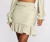 Endless Summer O-Ring Ruffle Hem Mini Skirt