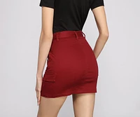 Belted Cargo Chic Mini Skirt
