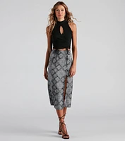 Challis Boho Slit Midi Skirt