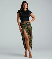 Commander Cute Camouflage Cargo Maxi Skirt