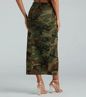 Commander Cute Camouflage Cargo Maxi Skirt