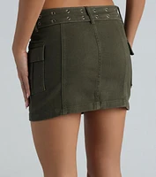Top Of The Trends Belted Cargo Mini Skirt