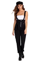 Button Up High Waist Overalls