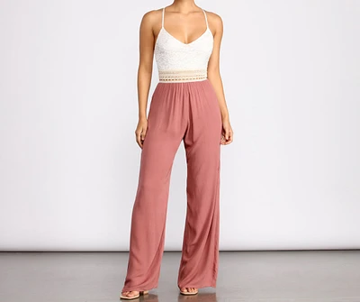 Spring Fling Lace Top Jumpsuit