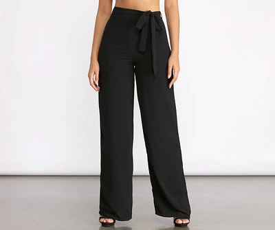 High Waist Tie Linen Pants