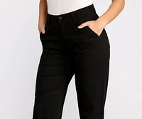 High Rise Relaxed Fit Tapered Pants