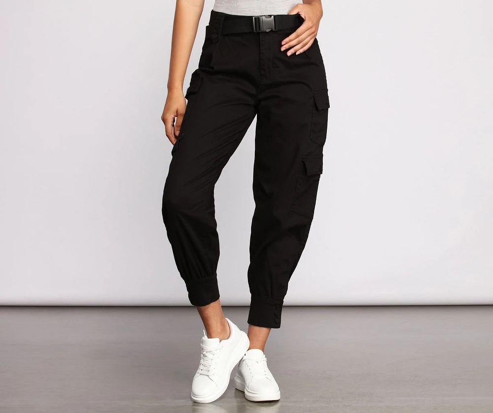 Belted Cargo Joggers