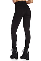 High Waist Twill Skinny Jeans