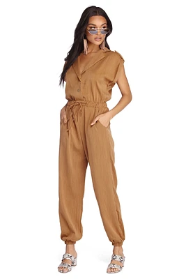 Utility Linen Jumpsuit