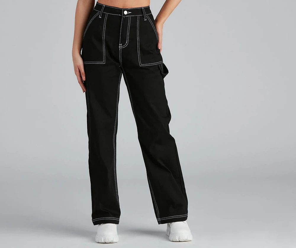 Off Duty Carpenter Wide-Leg Denim Pants