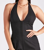 Ready One Halter Corset Wide-Leg Jumpsuit