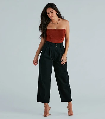 Effortless Ease Wide-Leg Canvas Trouser Pants