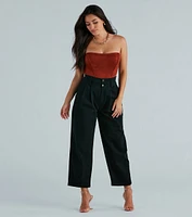 Effortless Ease Wide-Leg Canvas Trouser Pants