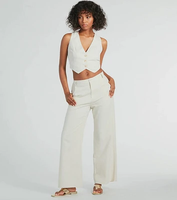 All Play Wide Leg Linen Trouser Pants