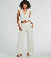 All Play Wide Leg Linen Trouser Pants