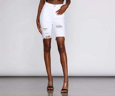 Distressed Diva Bermuda Shorts