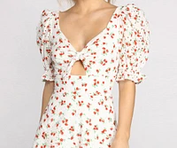 Eyelet Detail Floral Romper