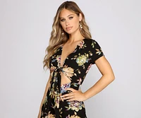 Floral Daydream Tie-Front Romper